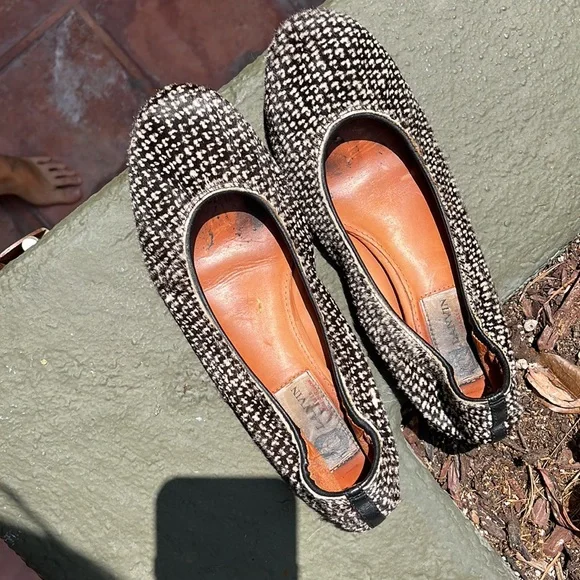 Lanvin ballet flats size 38 black and white pattern - Picture 2 of 6